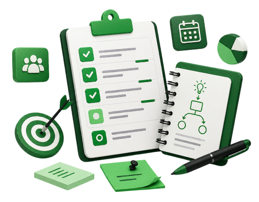 Planning checklist and calendar illustration