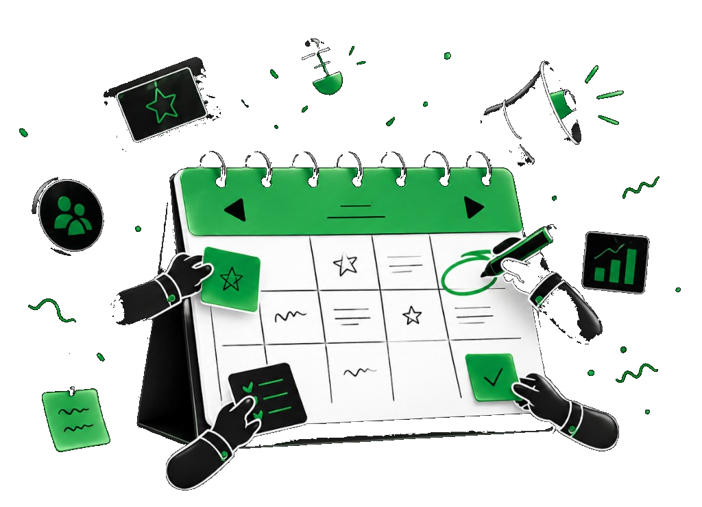 Greenroom event calendar and promotion tools